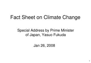 Fact Sheet on Climate Change