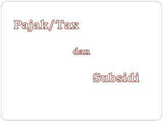 Pajak /Tax