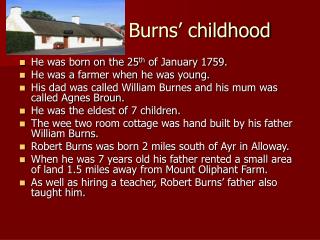 Burns’ childhood