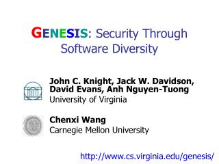 G E N E S I S : Security Through Software Diversity