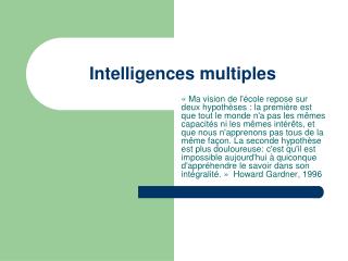 Intelligences multiples