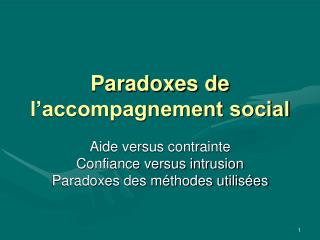 Paradoxes de l’accompagnement social