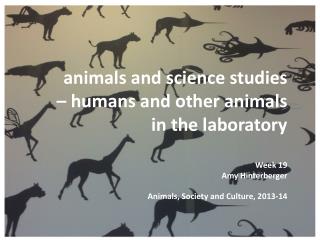 animals and science studies – humans and other animals in the laboratory Week 19