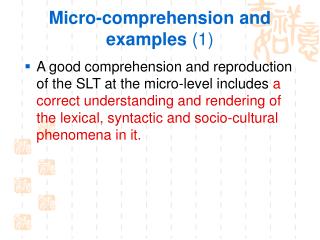 Micro-comprehension and examples (1)