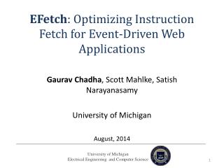 EFetch : Optimizing Instruction Fetch for Event-Driven Web Applications