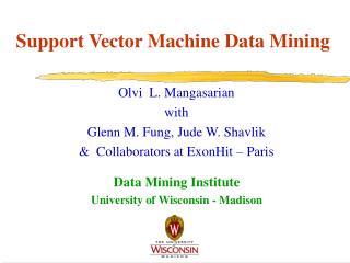 Support Vector Machine Data Mining