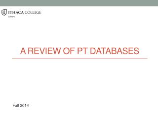 A Review of PT Databases