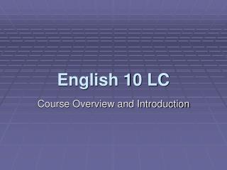 English 10 LC