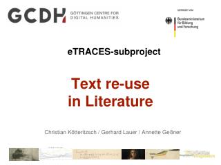 eTRACES-subproject Text re-use in Literature