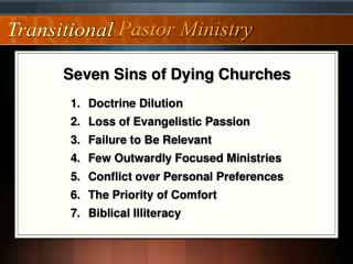 Seven Sins of Dying Churches
