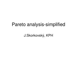 Pareto analysis-simplified