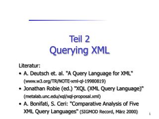 Teil 2 Querying XML