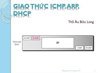 Giao thức ICMP, ARP, DHCP