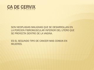 CA DE CERVIX