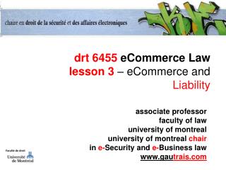 drt 6455 eCommerce Law lesson 3 – eCommerce and Liability
