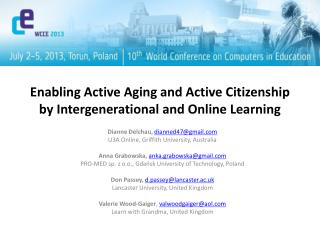 Enabling Active Aging and Active Citizenship by Intergenerational and Online Learning