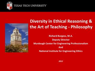 Diversity in Ethical Reasoning &amp; the Art of Teaching - Philosophy