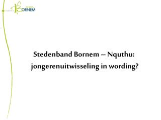 Stedenband Bornem – Nquthu: jongerenuitwisseling in wording?