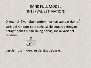 RANK FULL MODEL (INTERVAL ESTIMATION)