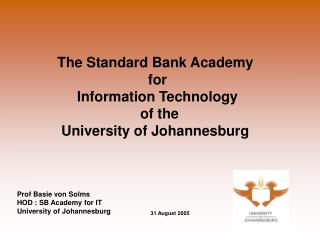 The Standard Bank Academy for Information Technology