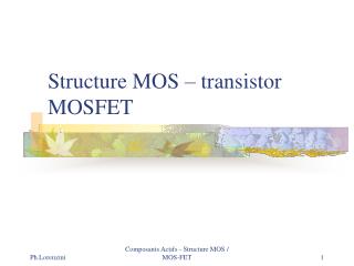 Structure MOS – transistor MOSFET