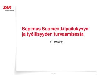 Sopimus Suomen kilpailukyvyn ja työllisyyden turvaamisesta