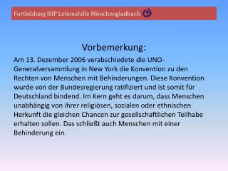 Fortbildung IHP Lebenshilfe Mönchengladbach