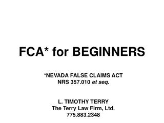 FCA* for BEGINNERS