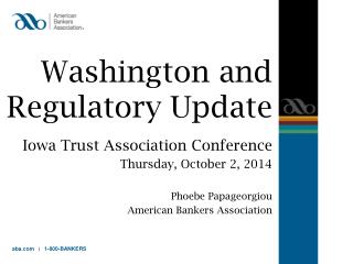 Washington and Regulatory Update