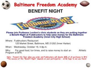 Baltimore Freedom Academy BENEFIT NIGHT