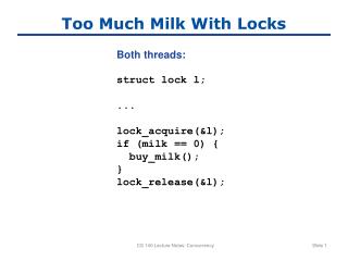 Too Much Milk With Locks