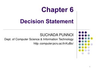 Chapter 6 Decision Statement