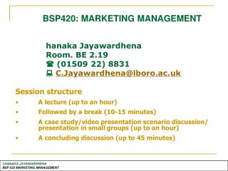 BSP420: MARKETING MANAGEMENT