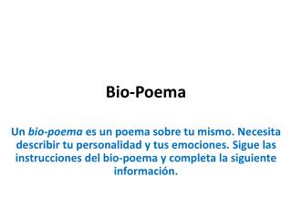 Bio- Poema