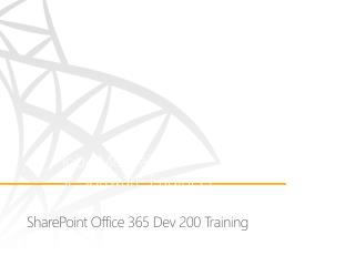 SharePoint Office 365 Dev 200 Training