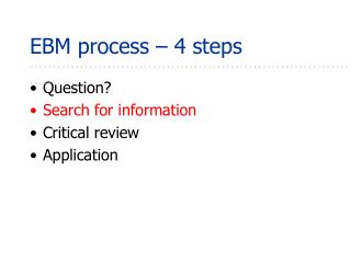EBM process – 4 steps
