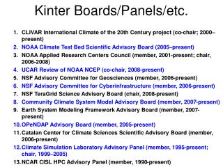 Kinter Boards/Panels/etc.