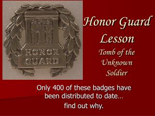 Honor Guard Lesson Tomb of the Unknown Soldier
