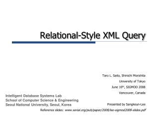 Relational-Style XML Query