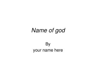 Name of god