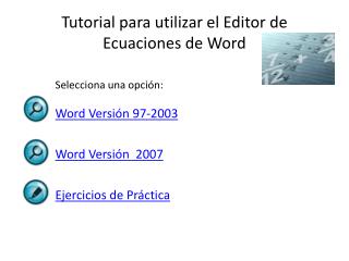 Tutorial para utilizar el Editor de Ecuaciones de Word