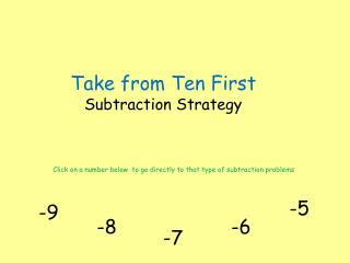 Take from Ten First Subtraction Strategy