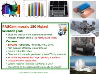 PAUCam mosaic 150 Mpixel Scientific goal: Study the physics of the accelerating universe