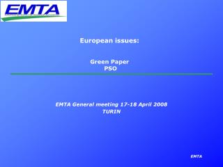 European issues: Green Paper PSO