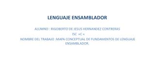 LENGUAJE ENSAMBLADOR ALUMNO : RIGOBERTO DE JESUS HERNANDEZ CONTRERAS ISC «C «