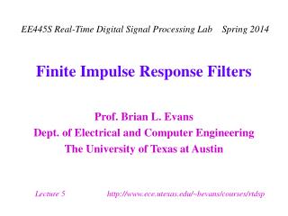 Finite Impulse Response Filters
