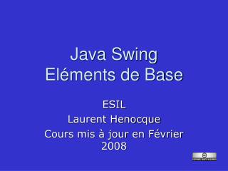 Java Swing Eléments de Base