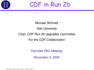 CDF in Run 2b