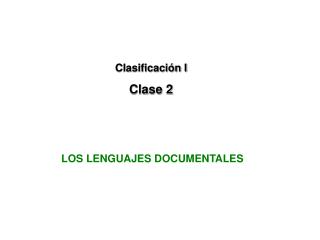 Clasificación I Clase 2