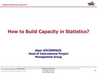 How to Build Capacity in Statistics? Alper GÜCÜMENGİL Head of International Project